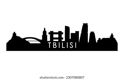 Tbilisi skyline silhouette. Black Tbilisi city design isolated on white background. 