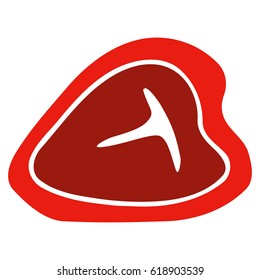 T-Bone Beef Steak flat vector pictograph. An isolated illustration on a white background.