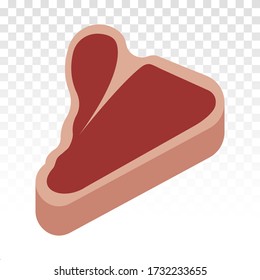 t-bone beef steak foods flat icon for apps and website