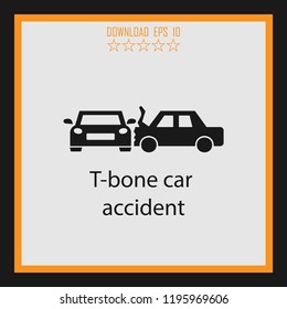 T-bone Car Accident  Vector Icon