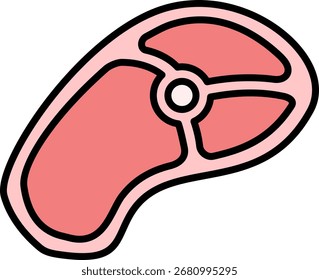 Ícone de Contorno de Corte Bifurcado em T-Bone