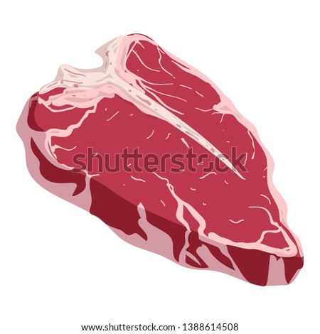 Tbone steak icon. Cartoon of tbone steak vector icon for web design isolated on white background