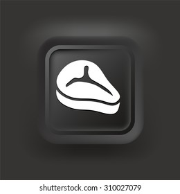 T-bone steak on Black Square Button