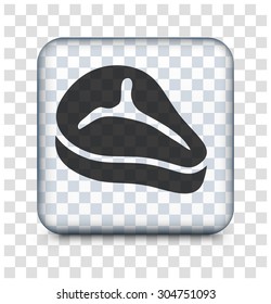 T-bone steak on Transparent Square Button