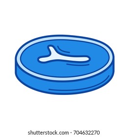 T-bone steak vector line icon isolated on white background. T-bone steak line icon for infographic, website or app. Blue icon designed on a grid system.