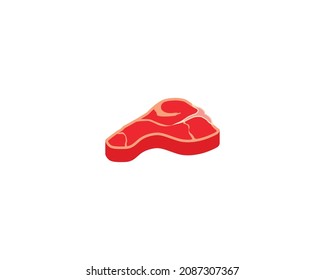 T-bone vector isolated icon. Emoji illustration. Steak meat vector emoticon