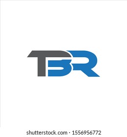 TBR Letter Logo Design With Blue And Black.