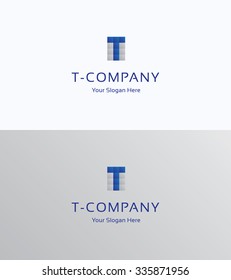 T-brand letter module grid logo