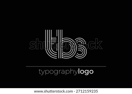 TBS modern geometric typography logo. Modern and stylish composition featuring a monochromatic typography logo illustration designed with intricate lines.