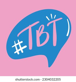 Tbt ballon. Social media Modern hand Lettering. vector.