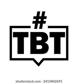 TBT hashtag for social media. Thursday throwback sign. Hashtag for photos or videos. Vector illustration. EPS 10.