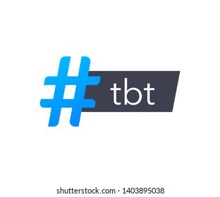 Tbt hashtag thursday throwback symbol. Vector stock illustration.