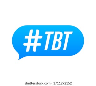 Tbt hashtag thursday throwback symbol. Vector stock illustration