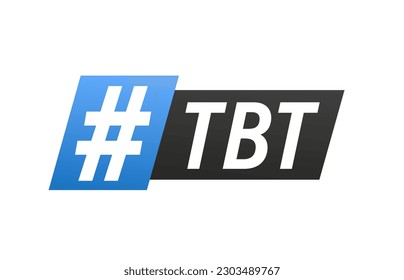 Tbt hashtag thursday throwback symbol. Throwback symbol message isolated on white background. Vector illustration