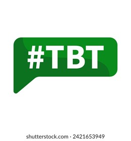 Tbt hashtag. Thursday Throwback Text In Green Rectangle Shape For Information Announcement Social Media Business Marketing

