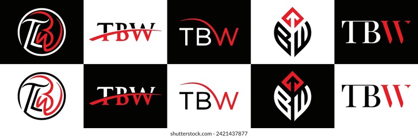 TBW logo. T B W design. White TBW letter. TBW, T B W letter logo design. Initial letter TBW linked circle uppercase monogram logo.