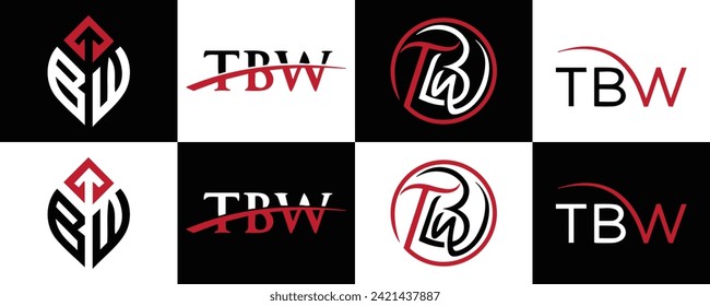 TBW logo. T B W design. White TBW letter. TBW, T B W letter logo design. Initial letter TBW linked circle uppercase monogram logo.