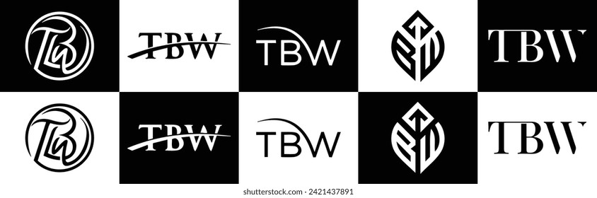 TBW logo. T B W design. White TBW letter. TBW, T B W letter logo design. Initial letter TBW linked circle uppercase monogram logo.