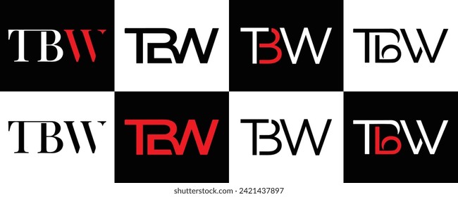 TBW logo. T B W design. White TBW letter. TBW, T B W letter logo design. Initial letter TBW linked circle uppercase monogram logo.