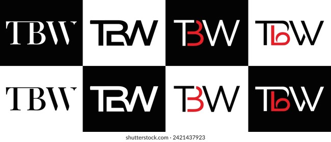 TBW logo. T B W design. White TBW letter. TBW, T B W letter logo design. Initial letter TBW linked circle uppercase monogram logo.