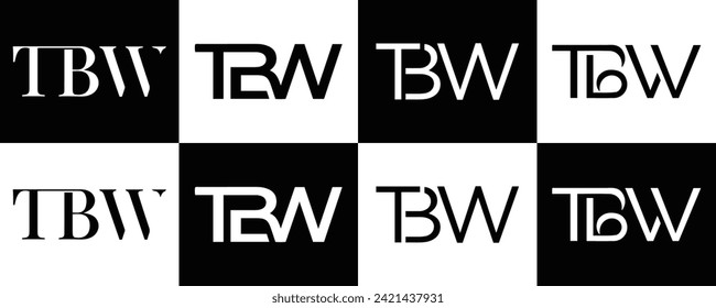 TBW logo. T B W design. White TBW letter. TBW, T B W letter logo design. Initial letter TBW linked circle uppercase monogram logo.