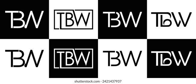 TBW logo. T B W design. White TBW letter. TBW, T B W letter logo design. Initial letter TBW linked circle uppercase monogram logo.