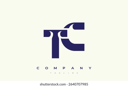 TC Abstract Geometric Logo Design. Modern and elegant logo design with simplistic typography elements, showcasing branding excellence.