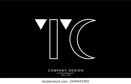 TC, CT Letras Abstractas Logo Monograma Diseño Fuente