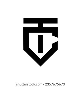 tc ct letter icon design illustration template