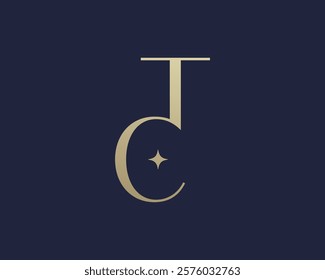 TC or CT letter logo icon design. Classic style luxury initials monogram.