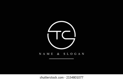 TC, CT, T, C abstract letters logo monogram