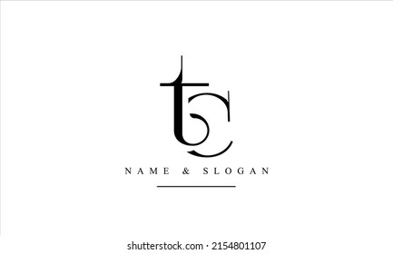 TC, CT, T, C abstract letters logo monogram