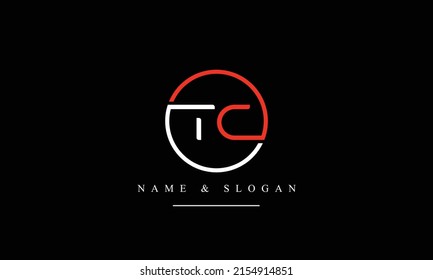 TC, CT, T, C abstract letters logo monogram