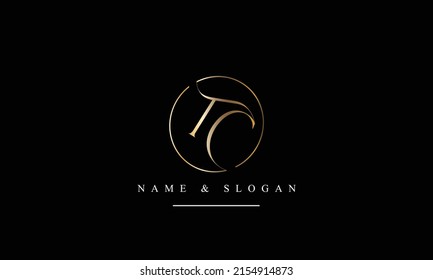 TC, CT, T, C abstract letters logo monogram