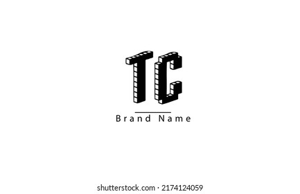 plantilla de monograma del logotipo del vector abstracto CT T C