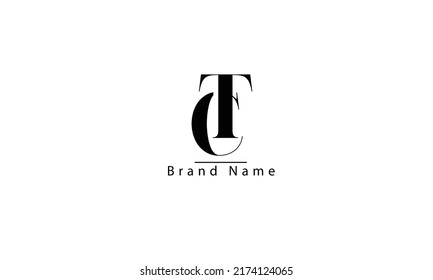 plantilla de monograma del logotipo del vector abstracto CT T C