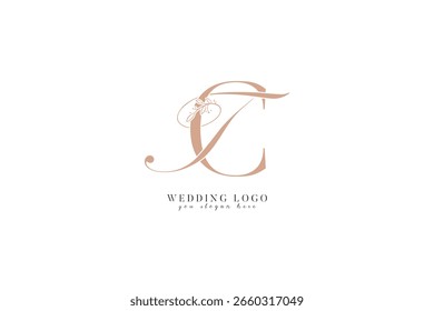  Logotipo do casamento TC CT com letras iniciais do monograma