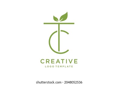 TC eco logo green natural color design 