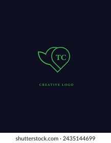 Diseño de logotipo verde TC. TC Vector diseño de logotipo para los negocios.