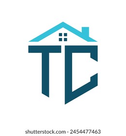 TC House Logo Design Template. Letter TC Logo for Real Estate, Construction or any House Related Business