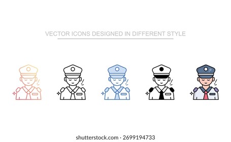 Tc icon set multiple style collection