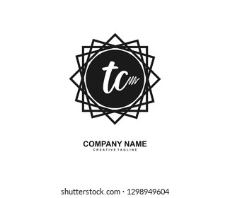 TC Initial Handwriting Logo Template Vector