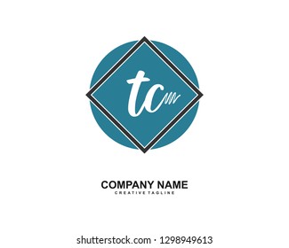 TC Initial Handwriting Logo Template Vector