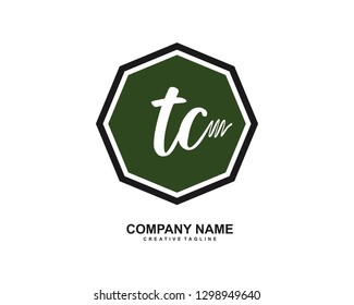 TC Initial Handwriting Logo Template Vector