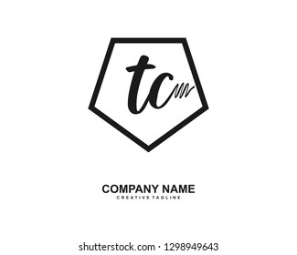 TC Initial Handwriting Logo Template Vector