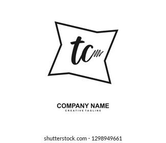 TC Initial Handwriting Logo Template Vector