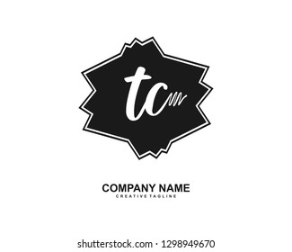 TC Initial Handwriting Logo Template Vector