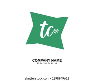 TC Initial Handwriting Logo Template Vector