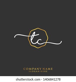 TC Initial handwriting logo template
