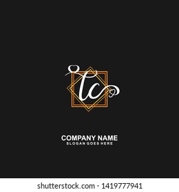 TC Initial handwriting logo vector
